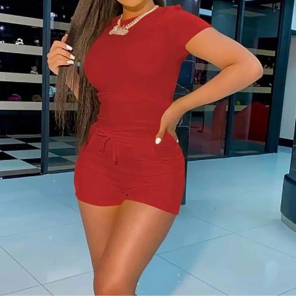 Women's Red Short Set - Picture 3 of 8